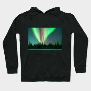 Electric Skies - Aurora Borealis Over a Black Spruce Forest in Alaska Hoodie